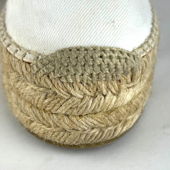 Prada White Canvas Espadrille Flats - size 41/10 US - Picture 7 of 16